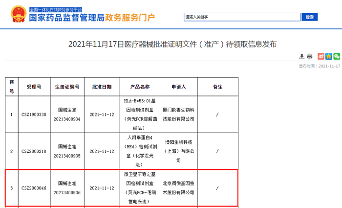 国内首款单核苷酸位点微卫星不稳定（MSI）基因检测试剂盒获批上市_万象城AWC基因